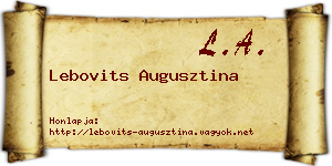 Lebovits Augusztina névjegykártya